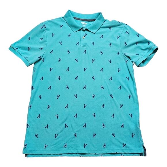 Old Navy Short Sleeve Built in Flex Polo Shirt with Lobster Print Men's Large - Picture 4 of 8